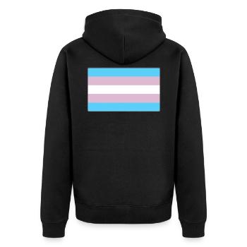Drapeau de fierté transgenre - Veste à capuche bio Premium Unisexe - noir - Dos - Nico (187cm)