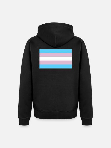 Transgender Pride Flag - Unisex Premium Organic Zip Hoodie - black