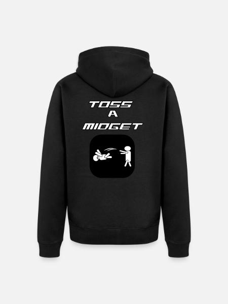 Funny And Awesome Toss Tshirt Design TOSS A MIDGET - Unisex Premium Organic Zip Hoodie - black
