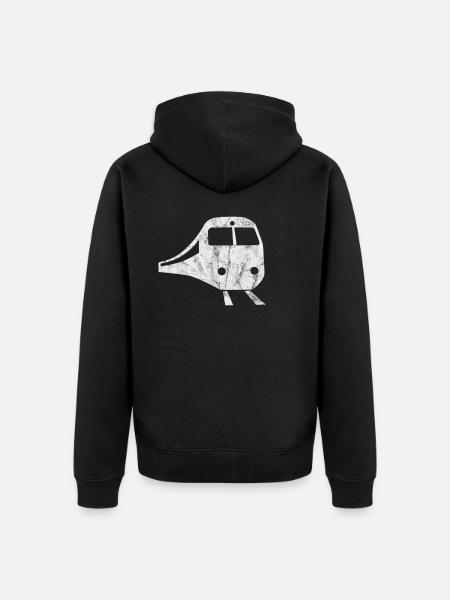 train - Unisex Premium Organic Zip Hoodie - black