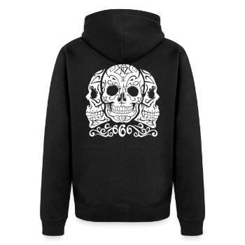 Skull Dia de los muertos - Unisex Premium Organic Zip Hoodie - black - Back - Nico (187cm)