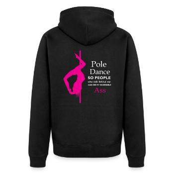 Ceci est ma conception de t-shirt de danse de poteau qui parle - Veste à capuche bio Premium Unisexe - noir - Dos - Nico (187cm)