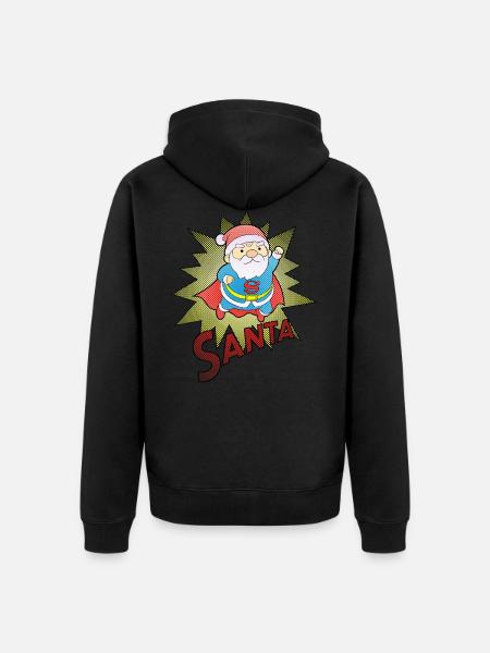 Super Santa - Unisex Premium Organic Zip Hoodie - black