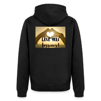 I love you forver - Veste à capuche bio Premium Unisexe - noir - Dos - Nico (187cm)