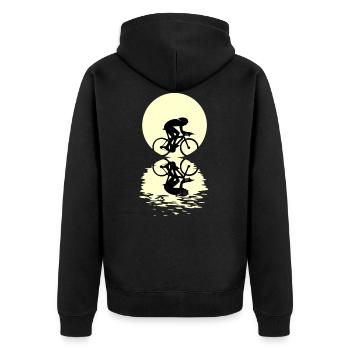 Chemise de lune cycling - Veste à capuche bio Premium Unisexe - noir - Dos - Nico (187cm)