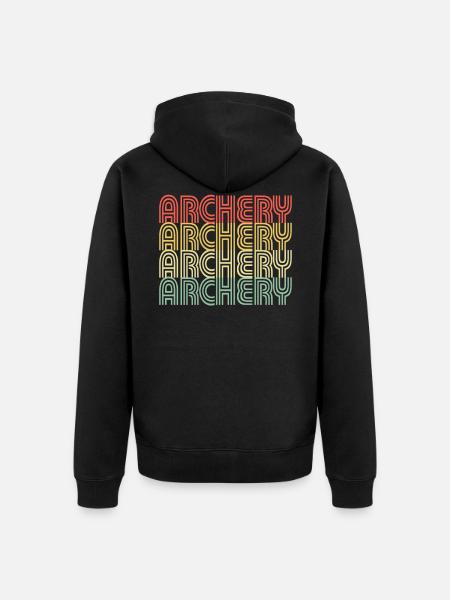 Archery Hipster Design - Unisex Premium Bio Zip Hoodie - Schwarz
