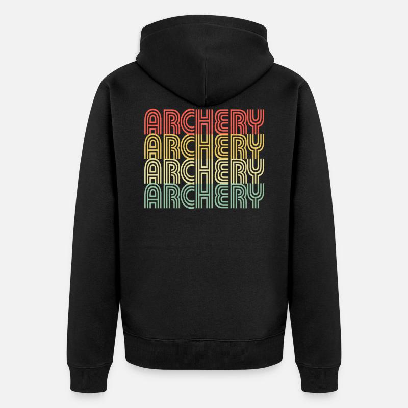 Archery Hipster Design - Unisex Premium Bio Zip Hoodie - Schwarz
