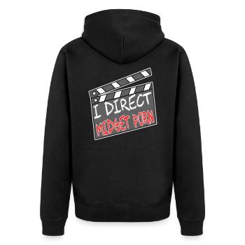 Conception de tee-shirt "I Direct Midget Porn" pour coquine et - Veste à capuche bio Premium Unisexe - noir - Dos - Nico (187cm)