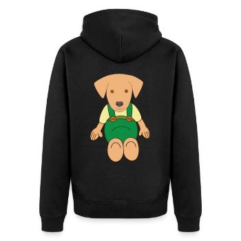 Little cute dog drawing - Unisex Premium Organic Zip Hoodie - black - Back - Nico (187cm)