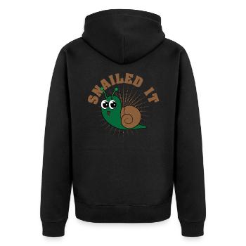 Looking for a cute tee design that's perfect gift - Unisex Premium Organic Zip Hoodie - black - Back - Nico (187cm)