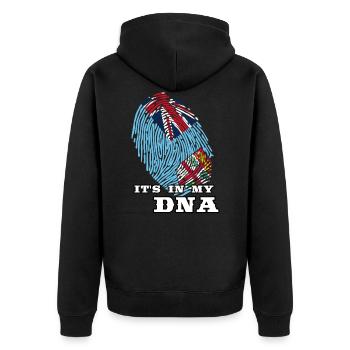 Fiji - It's in my DNA - Unisex Premium Organic Zip Hoodie - black - Back - Nico (187cm)