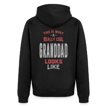 Really Cool Granddad - Unisex Premium Organic Zip Hoodie - black - Back - Nico (187cm)