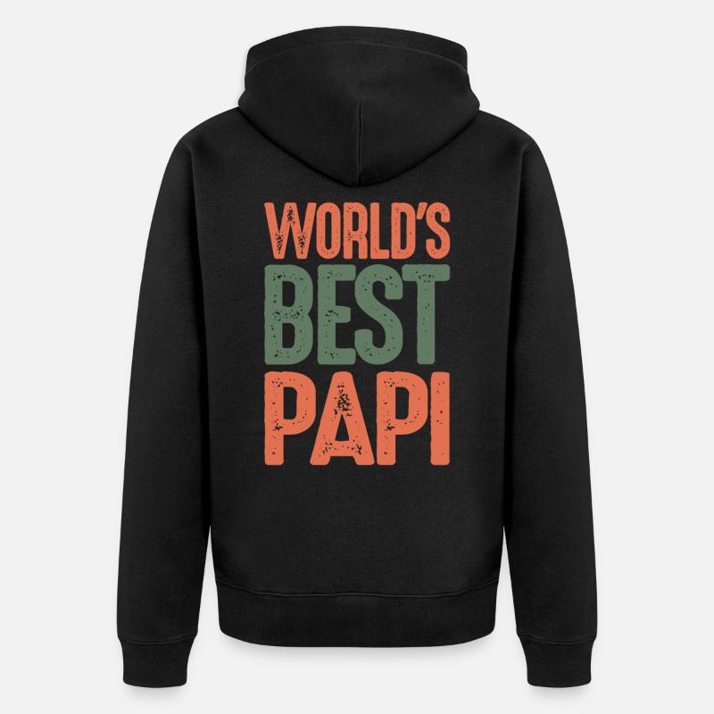 Bester Papi - Unisex Premium Bio Zip Hoodie - Schwarz