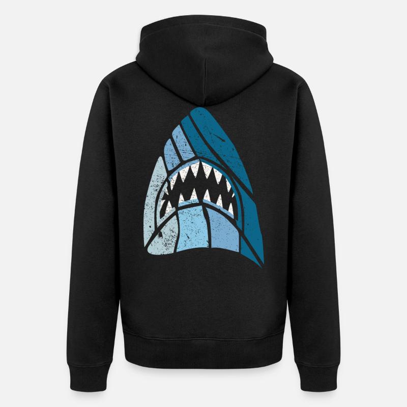 requin - Veste à capuche bio Premium Unisexe - noir