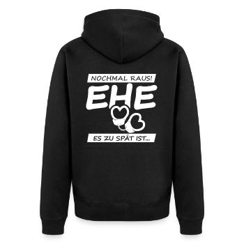 Team Bräutigam Junggesellenabschied T-Shirt Idee - Unisex Premium Bio Zip Hoodie - Schwarz - Hinten - Nico (187cm)