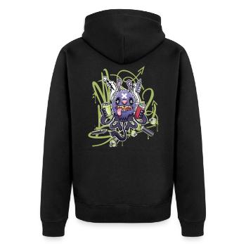 Sprayer Monster - Unisex Premium Organic Zip Hoodie - black - Back - Nico (187cm)