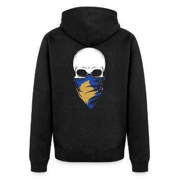 Kosovo Skull Tee Shirt - Kosovo - Veste à capuche bio Premium Unisexe - noir - Dos - Nico (187cm)