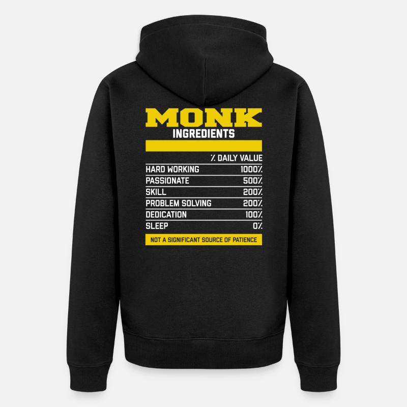 T-shirt Nice Ingrédients Moine - Veste à capuche bio Premium Unisexe - noir