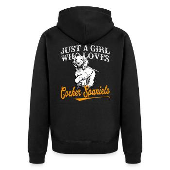 Cocker Spaniels Tee Shirts For Girls - Veste à capuche bio Premium Unisexe - noir - Dos - Nico (187cm)
