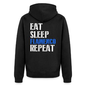 Eat. Sleep. Flamenco. Repeat. - Unisex Premium Organic Zip Hoodie - black - Back - Nico (187cm)
