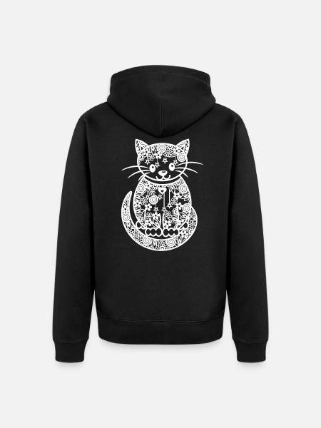 Chat - Veste à capuche bio Premium Unisexe - noir