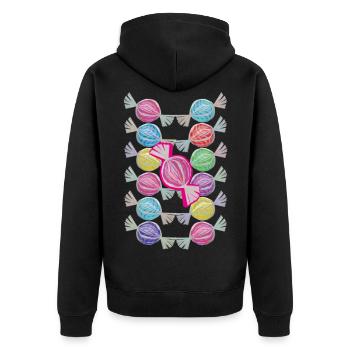 12 Bonbons mignons colorés - Veste à capuche bio Premium Unisexe - noir - Dos - Nico (187cm)