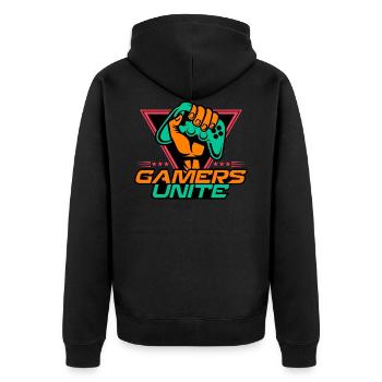 Gamer, rassemblez-vous ! - Veste à capuche bio Premium Unisexe - noir - Dos - Nico (187cm)
