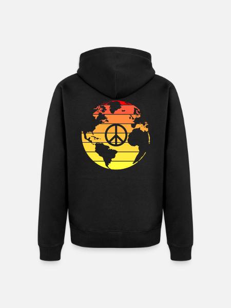 Planète Terre - Veste à capuche bio Premium Unisexe - noir