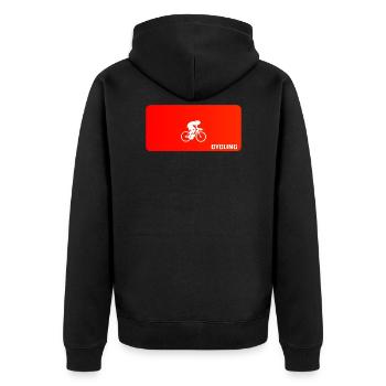 Cycling - Unisex Premium Organic Zip Hoodie - black - Back - Nico (187cm)