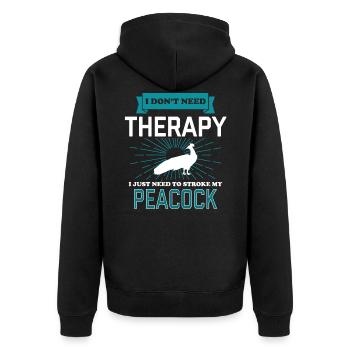 Je n'ai pas besoin de thérapie - PEACOCKS - Veste à capuche bio Premium Unisexe - noir - Dos - Nico (187cm)