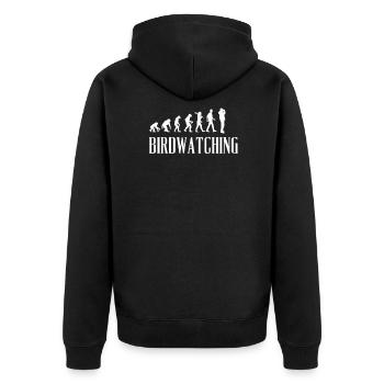 Birdwatching Evolution Gift Idea - Unisex Premium Bio Zip Hoodie - Schwarz - Hinten - Nico (187cm)