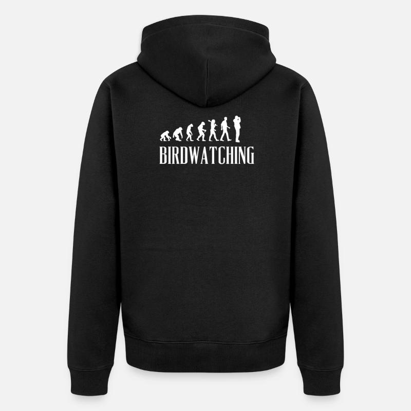 Birdwatching Evolution Gift Idea - Unisex Premium Bio Zip Hoodie - Schwarz