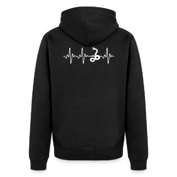 Viper Heartbeat - Unisex Premium Bio Zip Hoodie - Schwarz - Hinten - Nico (187cm)