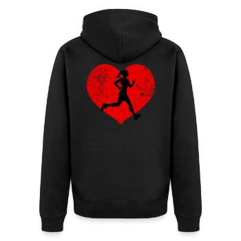 I Love Runners - Unisex Premium Bio Zip Hoodie - Schwarz - Hinten - Nico (187cm)