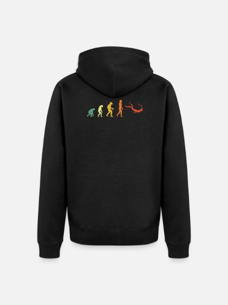 Hipster Snorkeling Evolution - Unisex Premium Organic Zip Hoodie - black