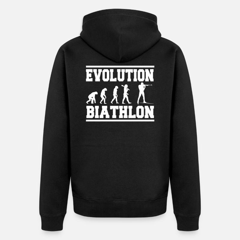 Evolution Biathlon - Premium økologisk unisex-hættejakke - sort