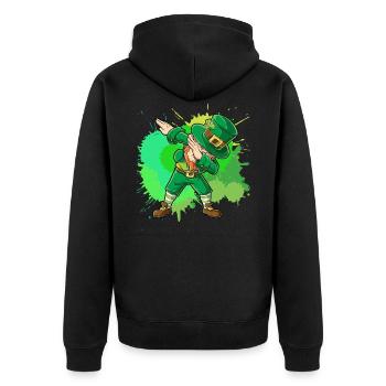 St Patrick´s Day DAB - Unisex Premium Bio Zip Hoodie - Schwarz - Hinten - Nico (187cm)