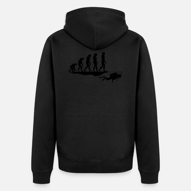 Les plongeurs plongent l’évolution - Veste à capuche bio Premium Unisexe - noir