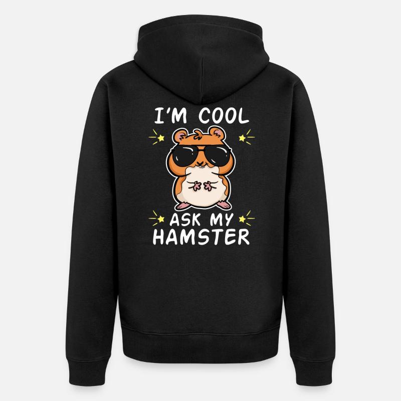 Cool Hamster - Unisex Premium Bio Zip Hoodie - Schwarz