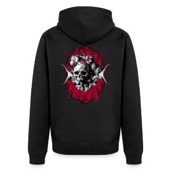 Crâne gothique mort crâne - Veste à capuche bio Premium Unisexe - noir - Dos - Nico (187cm)