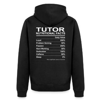 Tutor Nutritional Facts - Unisex Premium Organic Zip Hoodie - black - Back - Nico (187cm)
