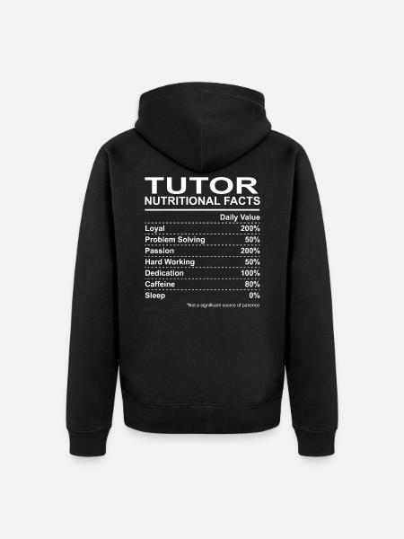 Tutor Nutritional Facts - Unisex Premium Organic Zip Hoodie - black