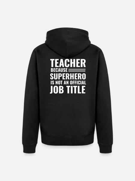 Professeur super-héros - Veste à capuche bio Premium Unisexe - noir