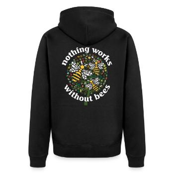 Save the bees - tree with bees - Unisex Premium Organic Zip Hoodie - black - Back - Nico (187cm)