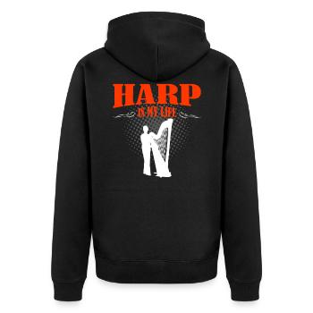 harpe - Veste à capuche bio Premium Unisexe - noir - Dos - Nico (187cm)
