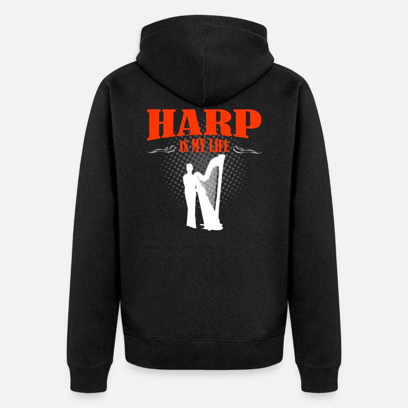 harpe - Veste à capuche bio Premium Unisexe - noir