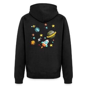 univers - Veste à capuche bio Premium Unisexe - noir - Dos - Nico (187cm)