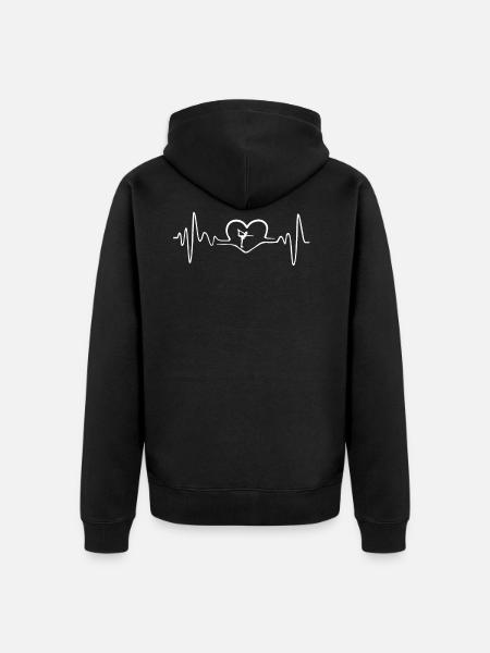 FIGURE SKATING HEARTBEAT - Unisex Premium Organic Zip Hoodie - black