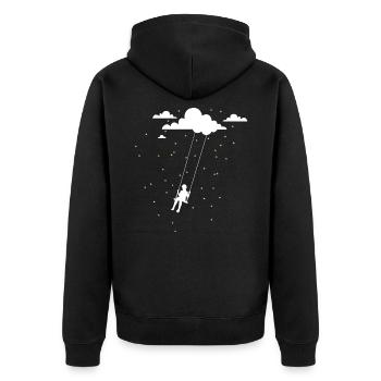 Balançoire ciel étoiles - Veste à capuche bio Premium Unisexe - noir - Dos - Nico (187cm)