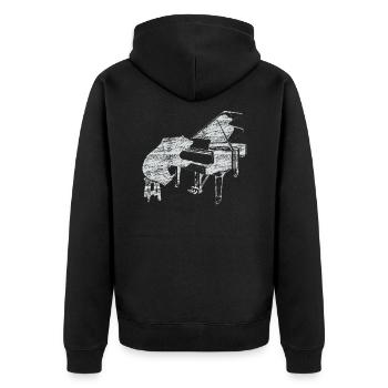 Piano bear music piano - Unisex Premium Organic Zip Hoodie - black - Back - Nico (187cm)